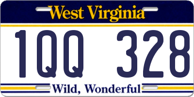 WV license plate 1QQ328