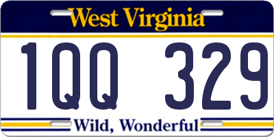 WV license plate 1QQ329