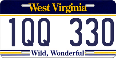 WV license plate 1QQ330