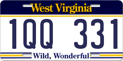 WV license plate 1QQ331