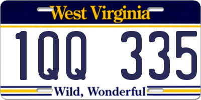 WV license plate 1QQ335