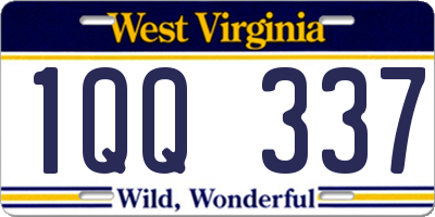 WV license plate 1QQ337