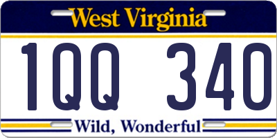 WV license plate 1QQ340