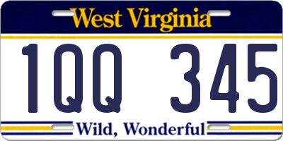 WV license plate 1QQ345
