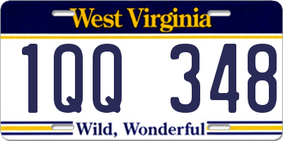 WV license plate 1QQ348