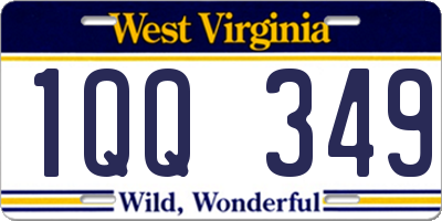 WV license plate 1QQ349