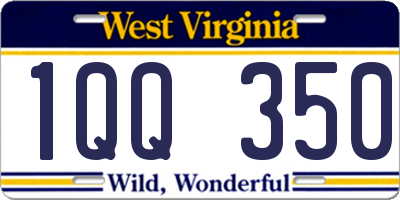 WV license plate 1QQ350