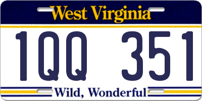WV license plate 1QQ351