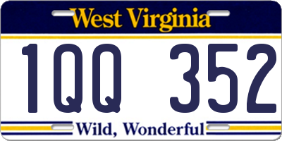 WV license plate 1QQ352