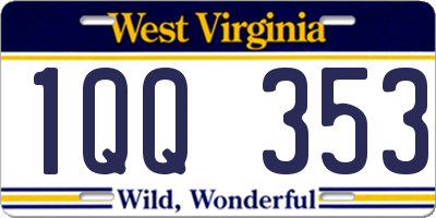 WV license plate 1QQ353