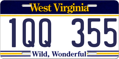 WV license plate 1QQ355