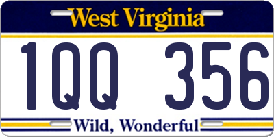 WV license plate 1QQ356