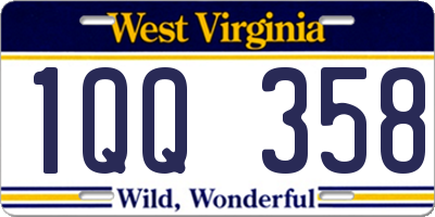 WV license plate 1QQ358