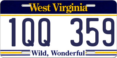 WV license plate 1QQ359