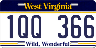 WV license plate 1QQ366