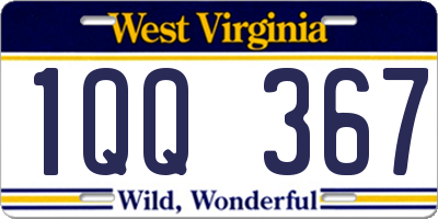 WV license plate 1QQ367