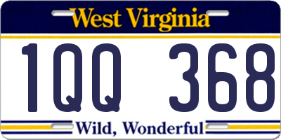 WV license plate 1QQ368