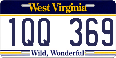 WV license plate 1QQ369
