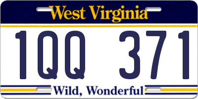 WV license plate 1QQ371
