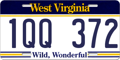 WV license plate 1QQ372