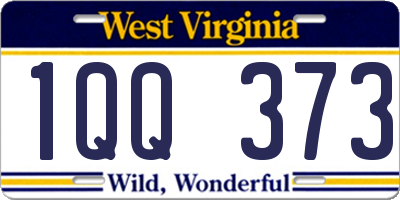 WV license plate 1QQ373