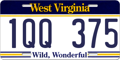 WV license plate 1QQ375