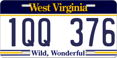 WV license plate 1QQ376