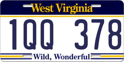 WV license plate 1QQ378