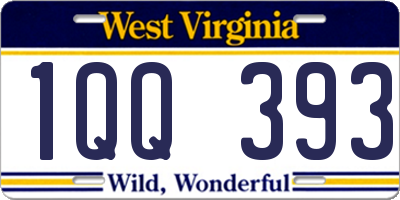 WV license plate 1QQ393