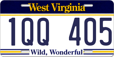 WV license plate 1QQ405