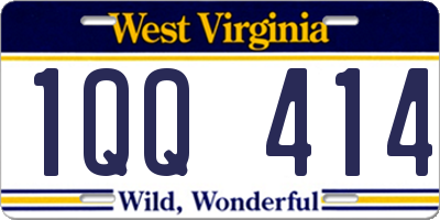 WV license plate 1QQ414