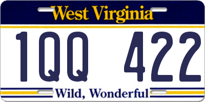 WV license plate 1QQ422