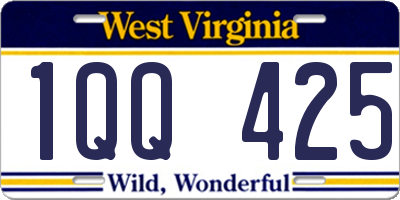 WV license plate 1QQ425