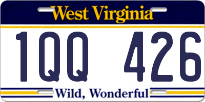 WV license plate 1QQ426