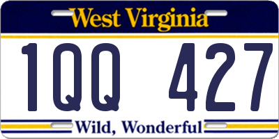 WV license plate 1QQ427