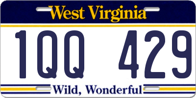 WV license plate 1QQ429