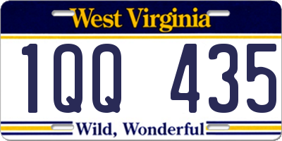 WV license plate 1QQ435