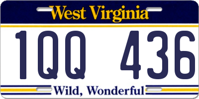 WV license plate 1QQ436