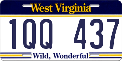 WV license plate 1QQ437
