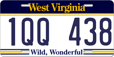 WV license plate 1QQ438