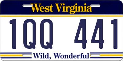WV license plate 1QQ441