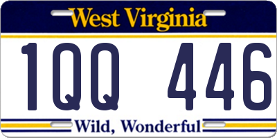 WV license plate 1QQ446