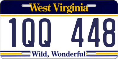 WV license plate 1QQ448