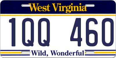 WV license plate 1QQ460