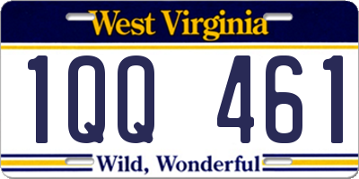 WV license plate 1QQ461