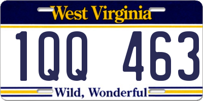 WV license plate 1QQ463