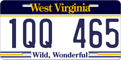 WV license plate 1QQ465