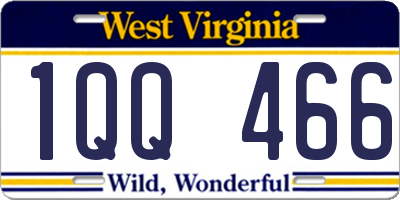 WV license plate 1QQ466