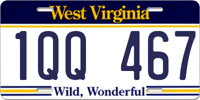 WV license plate 1QQ467