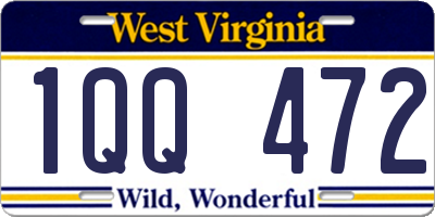 WV license plate 1QQ472